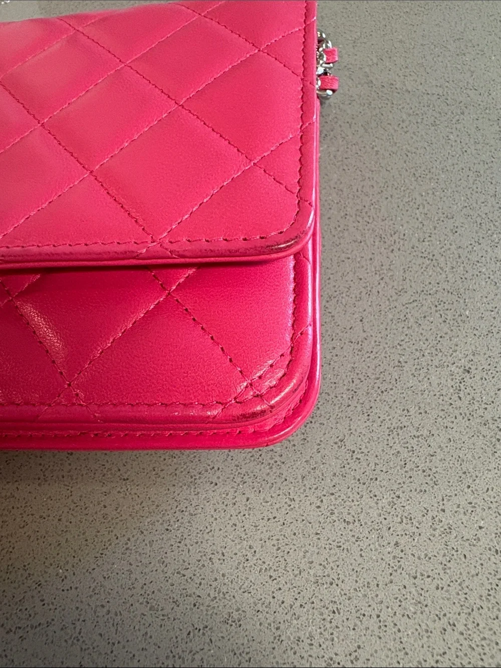 CHANEL Pink Lambskin Classic Quilted Wallet On a Chain - Picture 9 of 15